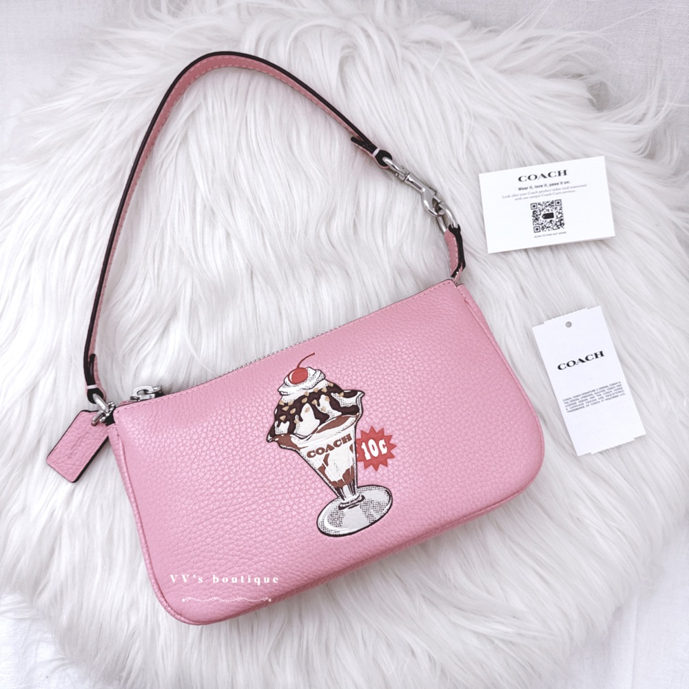 NWT Coach Nolita 19 Sundae Graphic Wristlet Shoulder Bag Cherry Blossom …